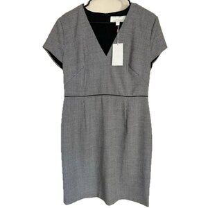 NWT Hugo Boss Doritala Geometric Wool Stretch Woven Tailored Sheath Dress Sz 10